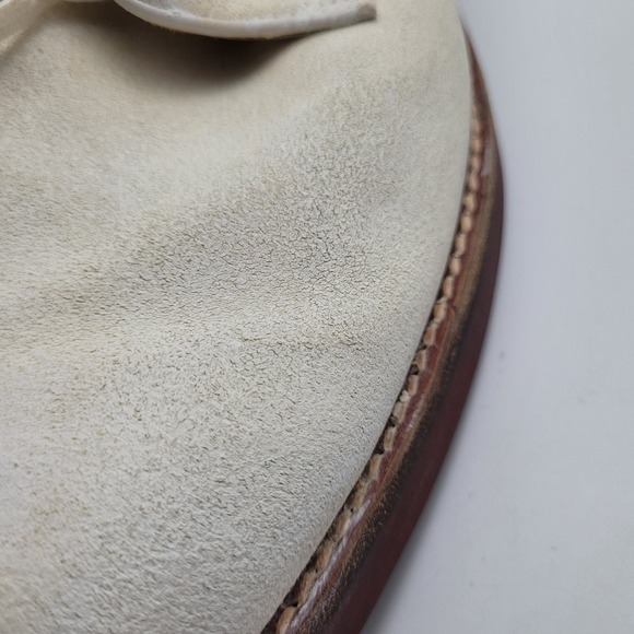 Polo Ralph Lauren Mens White Suede Buck Derby Shoes Cream Brick Sole 12 D main image 14